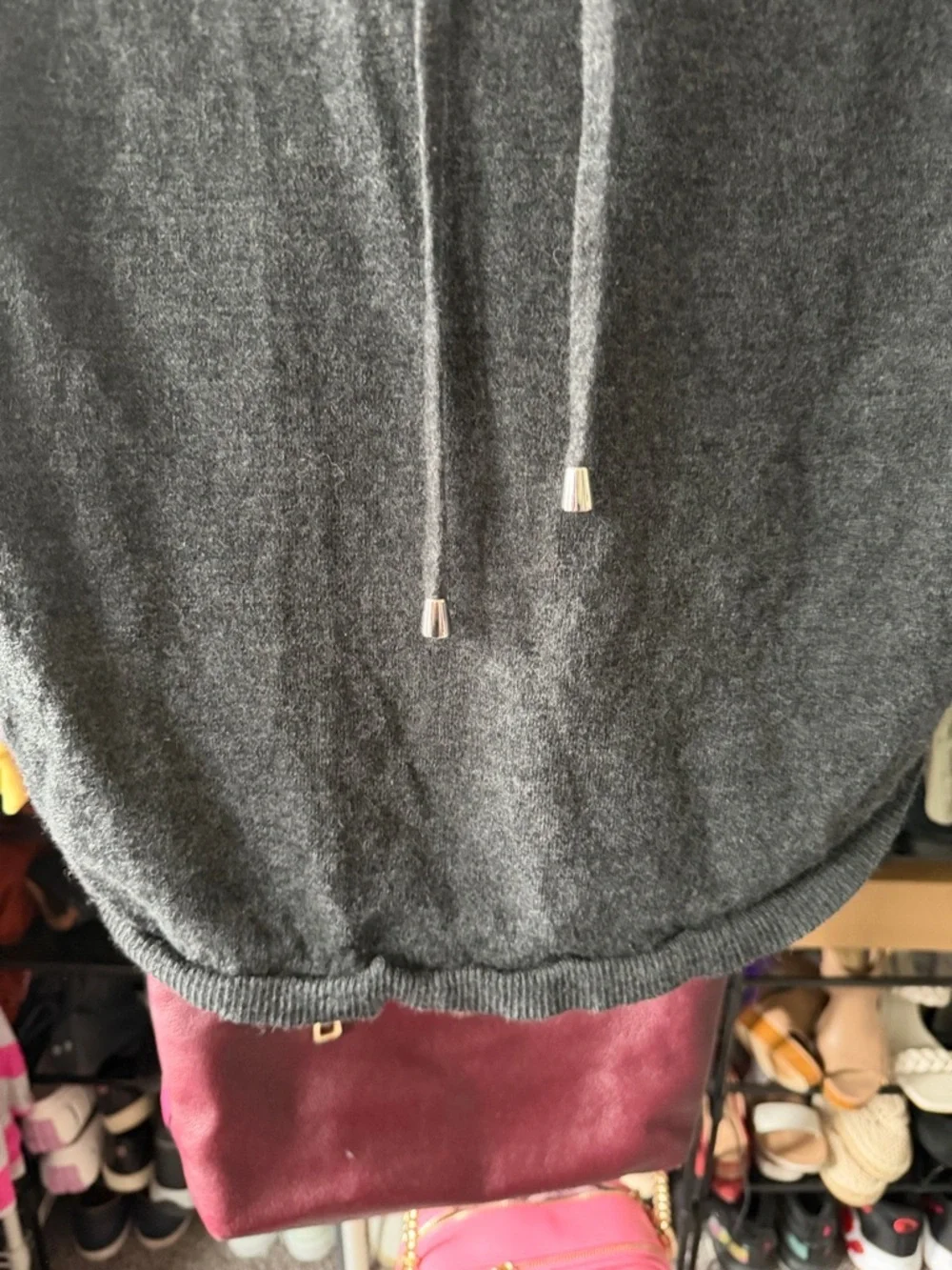 100% marino wool Grey Cowl Neck Pullover Sweater size small